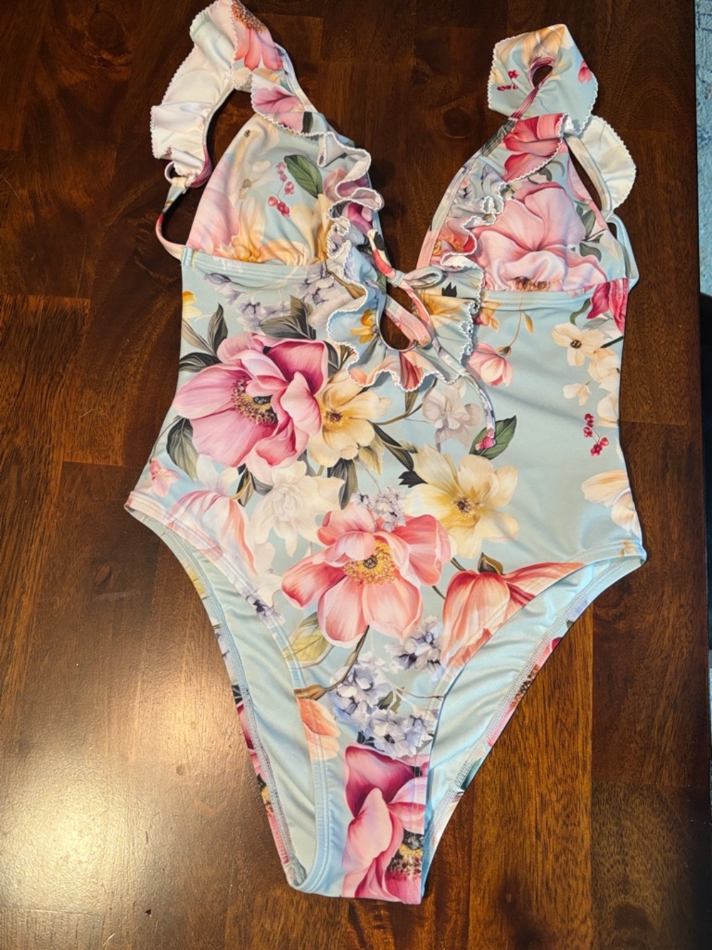 Cupshe Pastel Floral Ruffle One-Piece Swimsuit